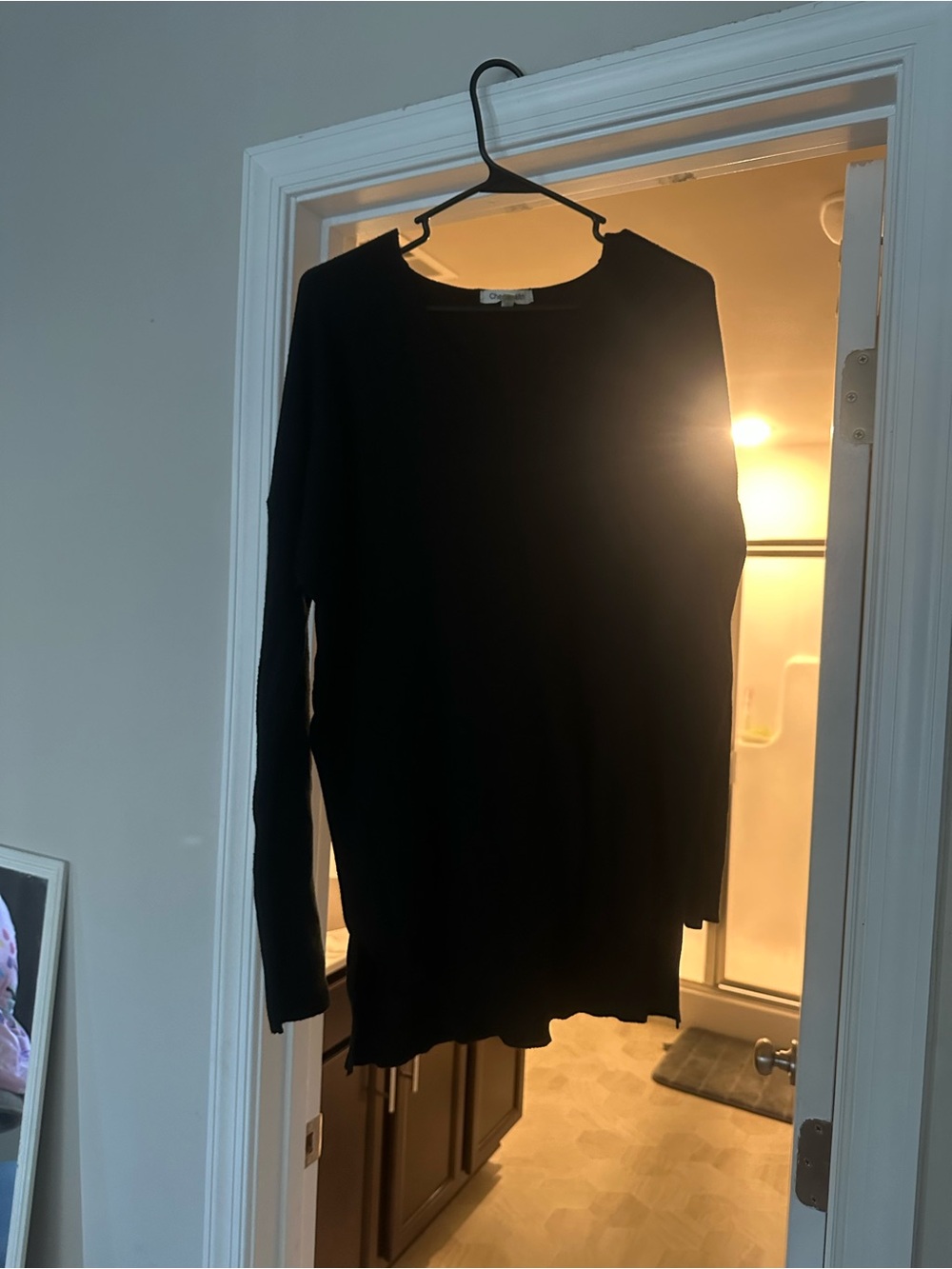Women's Black Long Sleeve Knit Top
